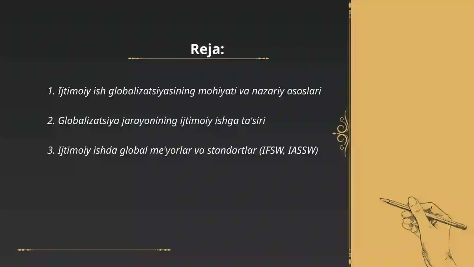 Ijtimoiy ish globalizatsiyasi 2