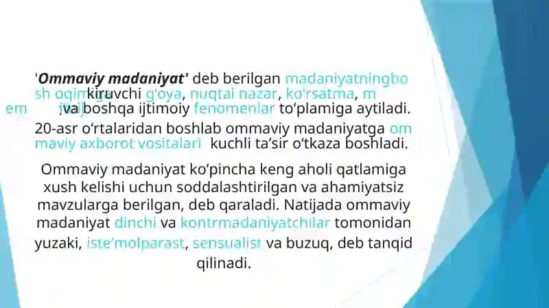 Ommaviy madaniyat 2