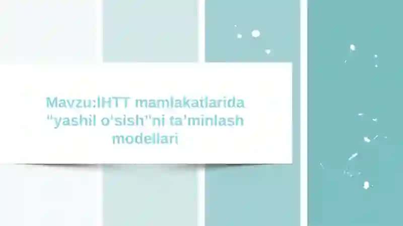 IHTT mamlakatlarida “yashil o‘sish”ni ta’minlash modellari 2