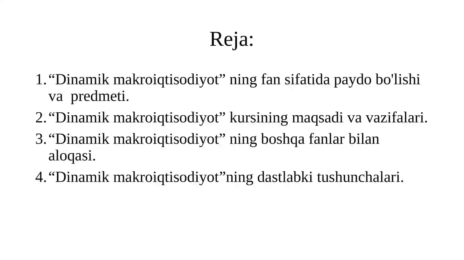 dinamik makroiqtisodiyot faniga kirish 2