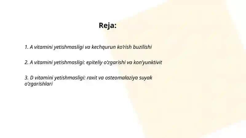 A vitamini yetishmasligi 2