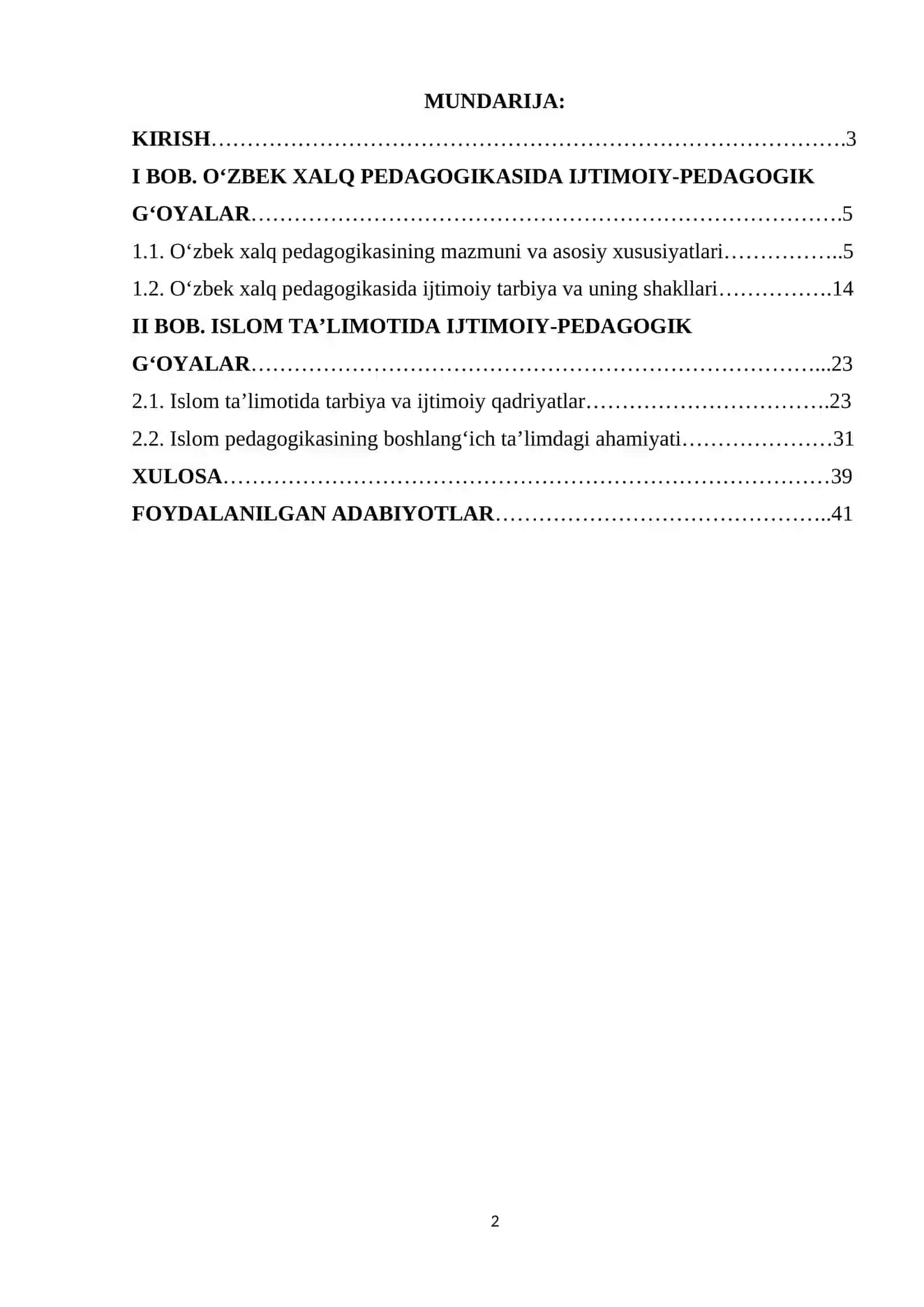 O‘zbek xalq pedagogikasi va islom ta’limotida ijtimoiy-pedagogik g‘oyalar 2