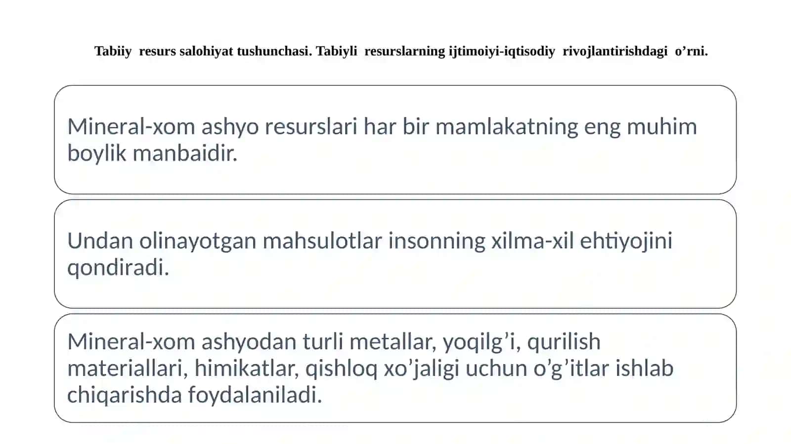 Tabiiy Resurslar 2