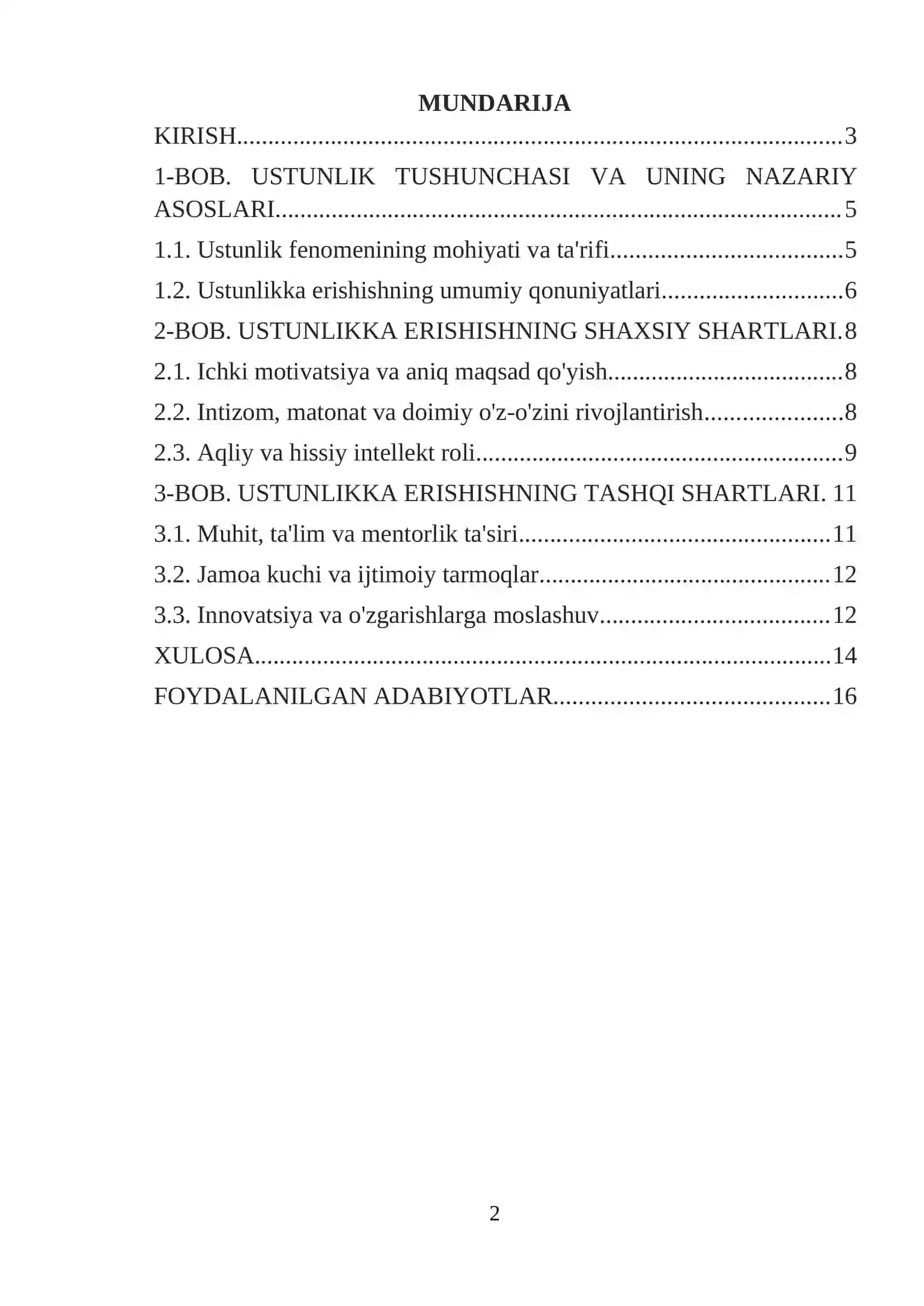 Sohada  ustinlikka erishish 2