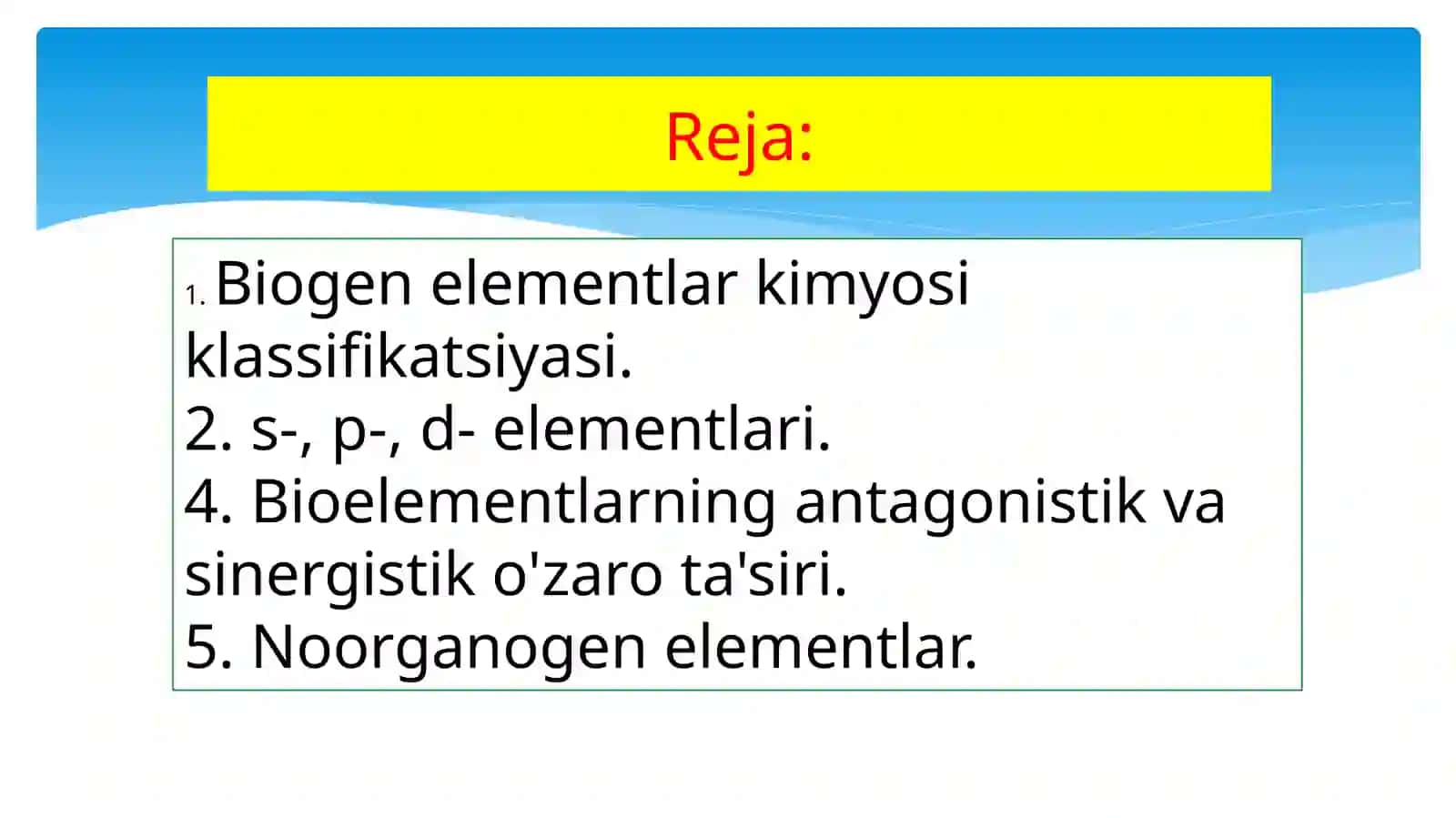 Biogenelementlar kimyosi 2