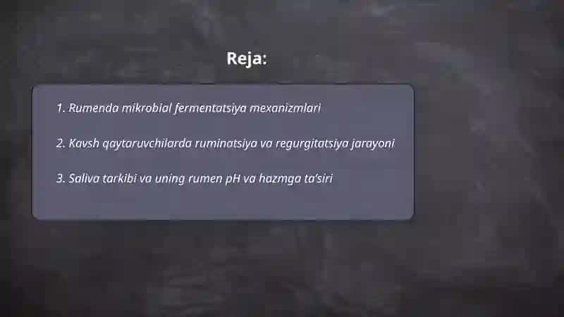 Kavsh qaytaruvchi hayvonlarda ozuqa hazmining xususiyatlari 2