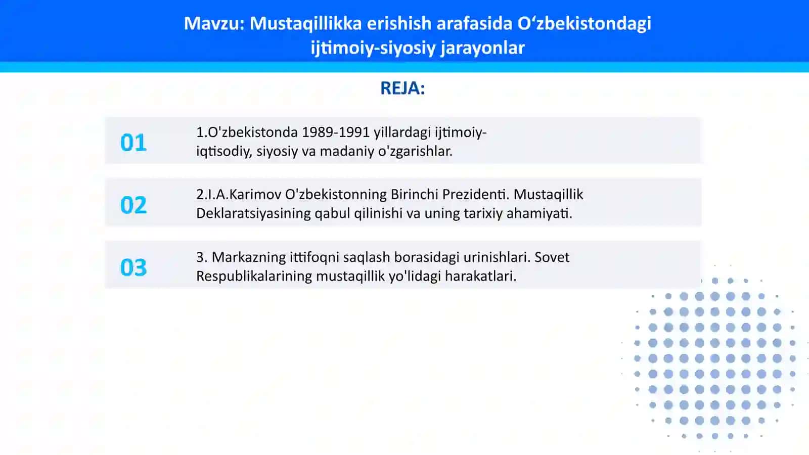 Mustaqillikka erishish arafasida O‘zbekistondagi ijtimoiy-siyosiy jarayonlar 2