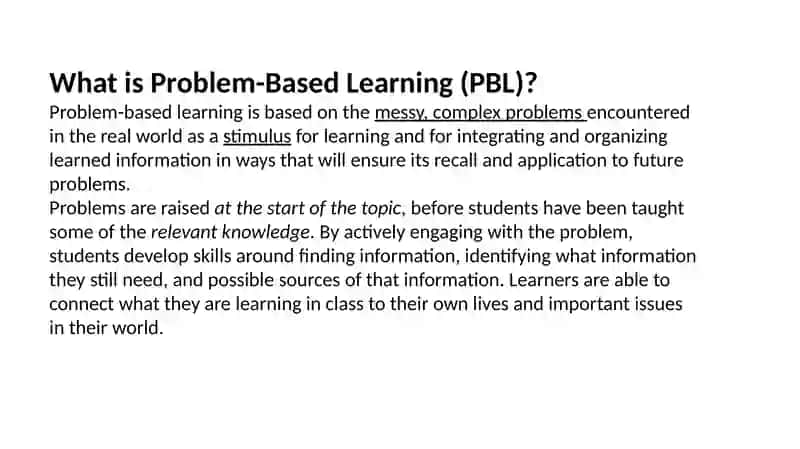 What is Problem-Based Learning (PBL)? 2