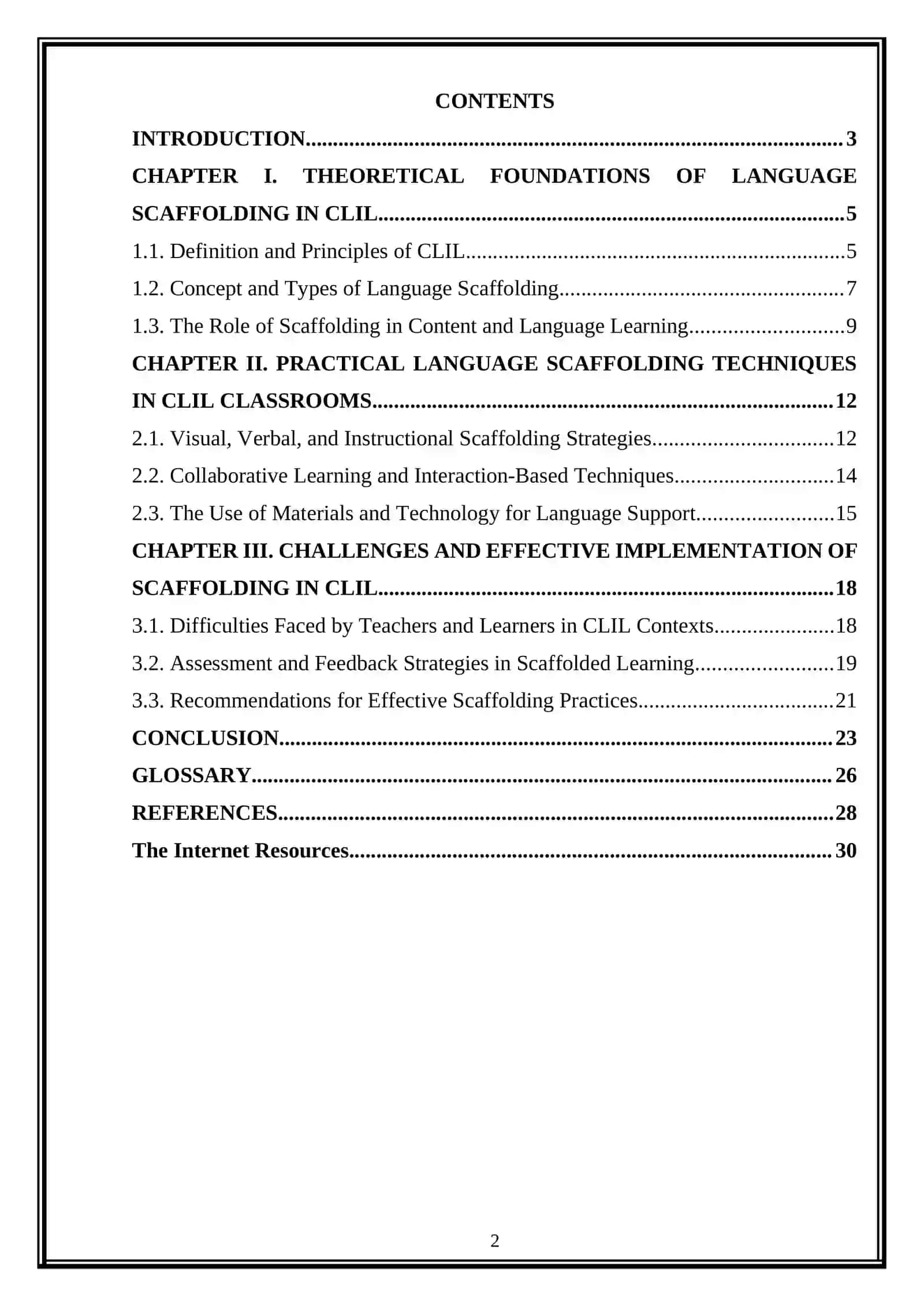 Language scaffolding techniques in CLIL review 2