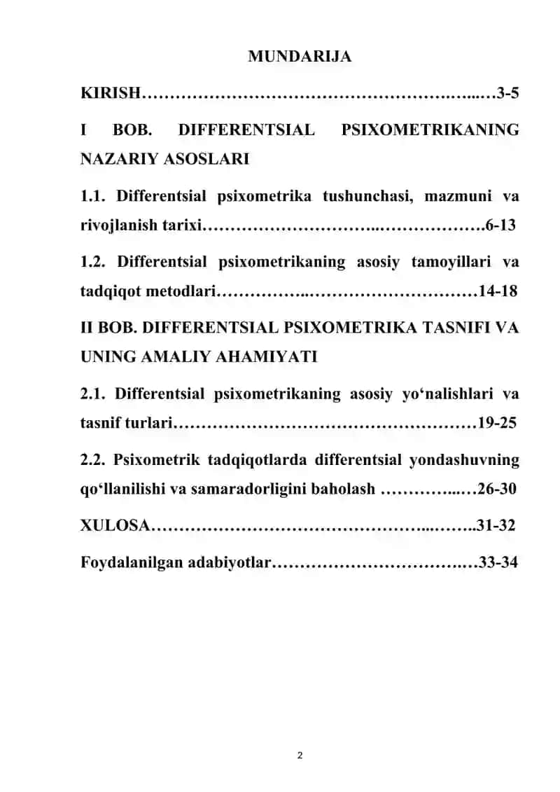 Differentsial psixometrika tasnifi 2