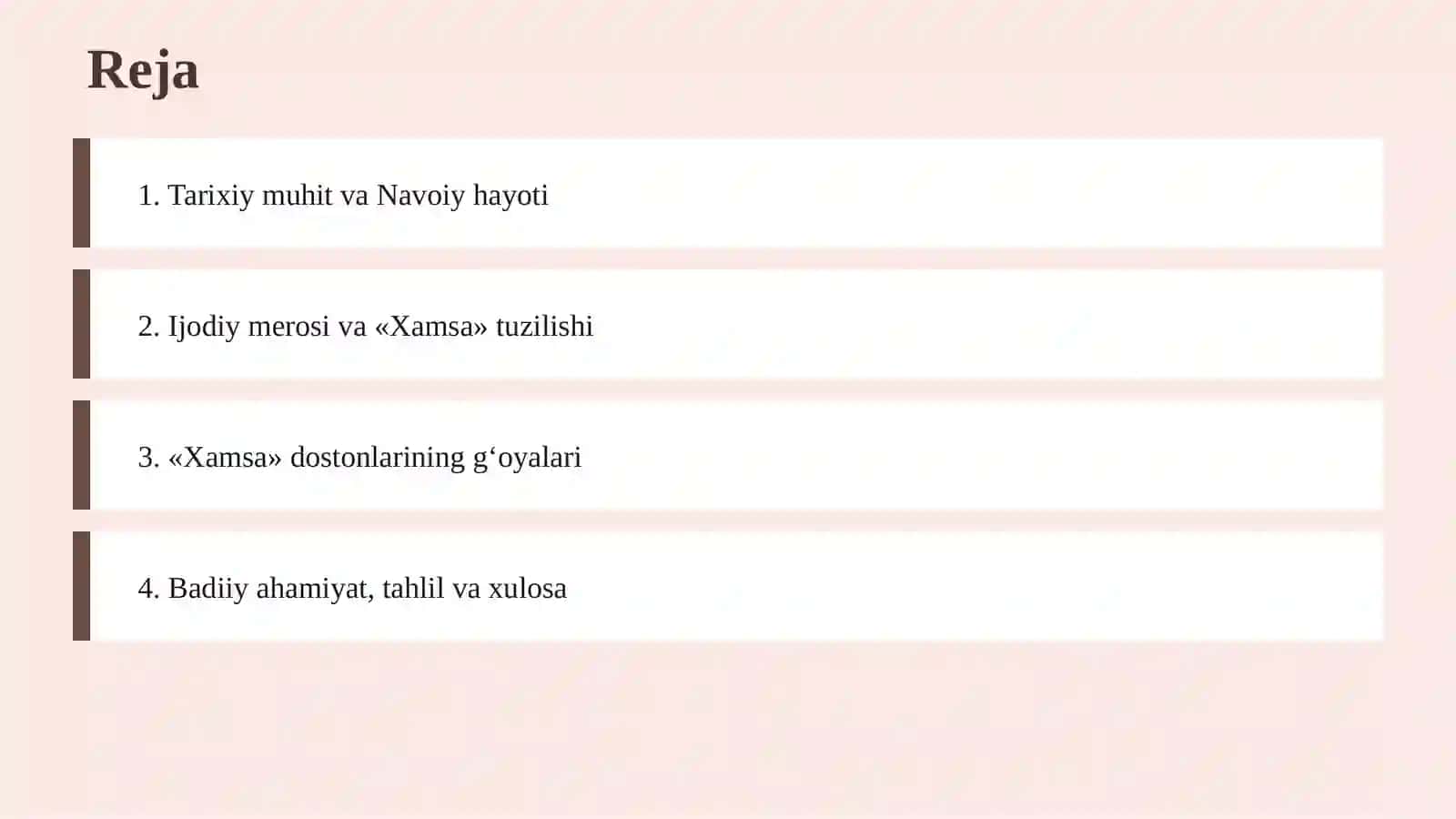 ALISHER NAVOIY HAYOTI, IJODI VA «XAMSA» ASARINING BADIIY AHAMIYATI 2