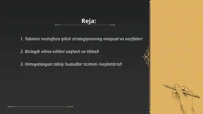 Oʻzbekiston Respublikasining tabiatni muhofaza qilish boʻyicha strategiyasi 2