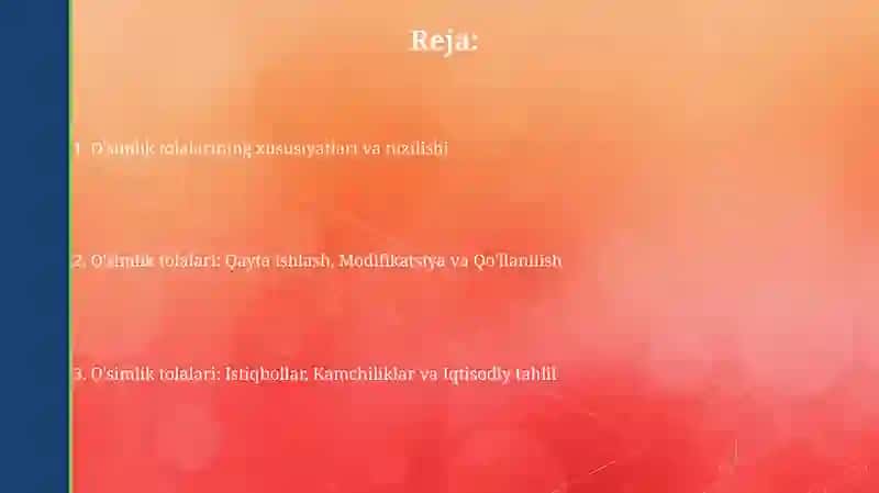 O'simliklar asosida olinadigan tolalar, tuzilishi va xossalari 2