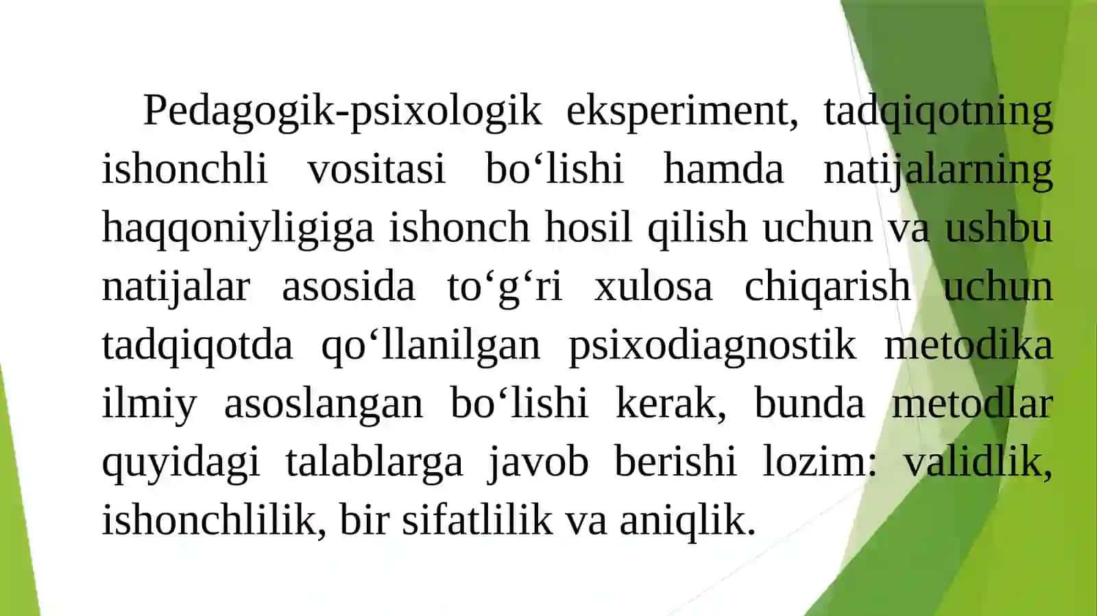 PSIXODIAGNOSTIK METODIKALAR ILMIYLIGINING PSIXOMETRIK MEZONLARI 2