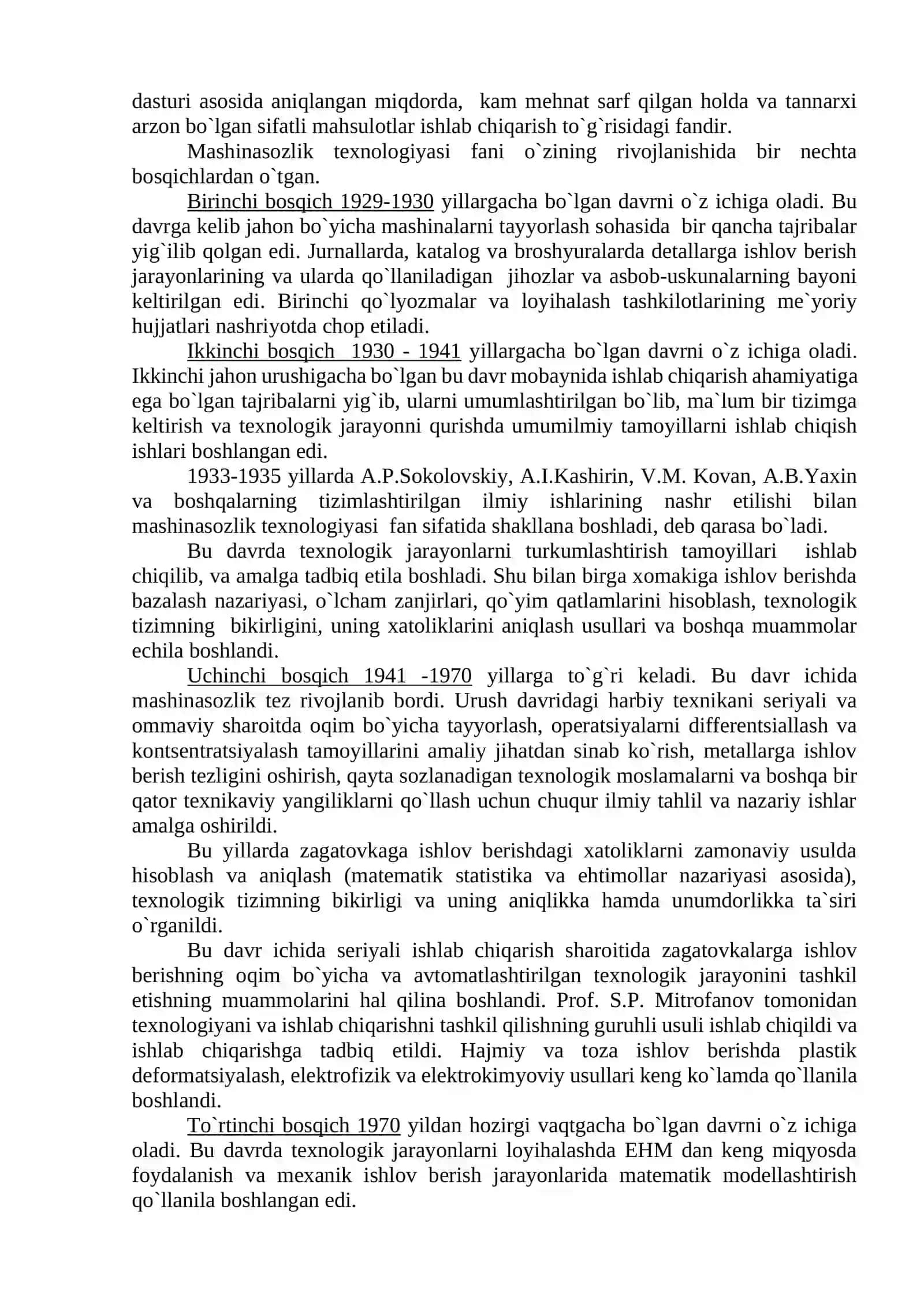 Mashinasozlik texnalogiya asoslari fanidan leksiya 2