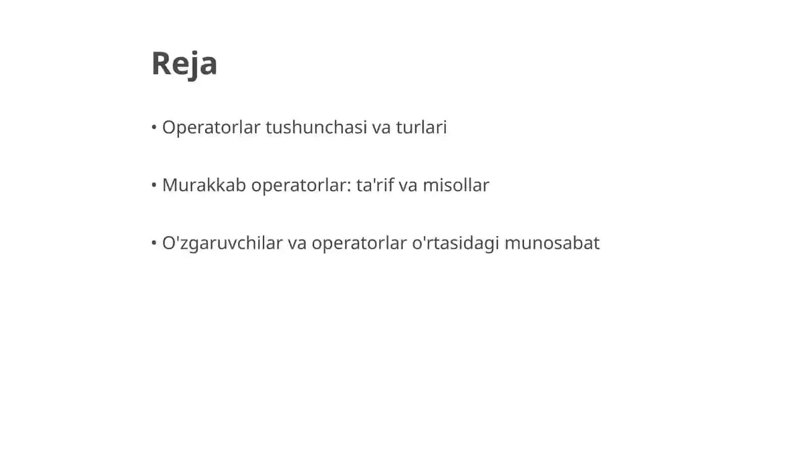 C++ tilida murakkab operatorlar 2