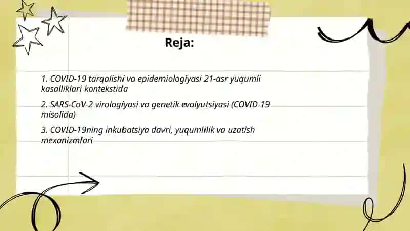 COVID-19 yuqumli kasalliklari xaqida 2