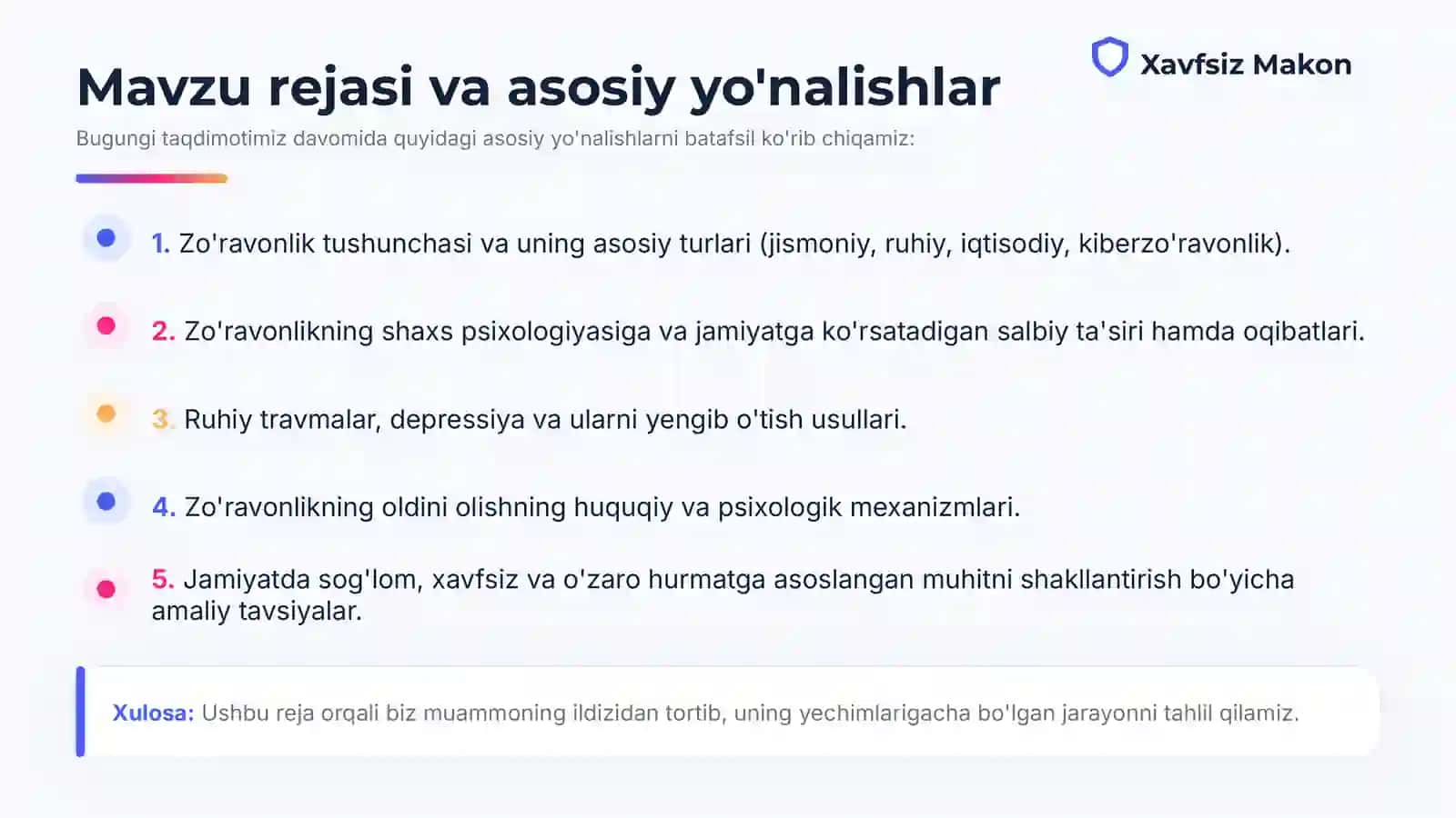Biz zo'ravonlikka qarshimiz | Zo'ravonsiz kelajak – sog'lom jamiyat kafolati. 2