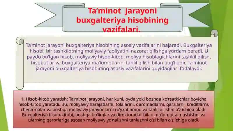 Ta’minot jarayonining hisobi 2