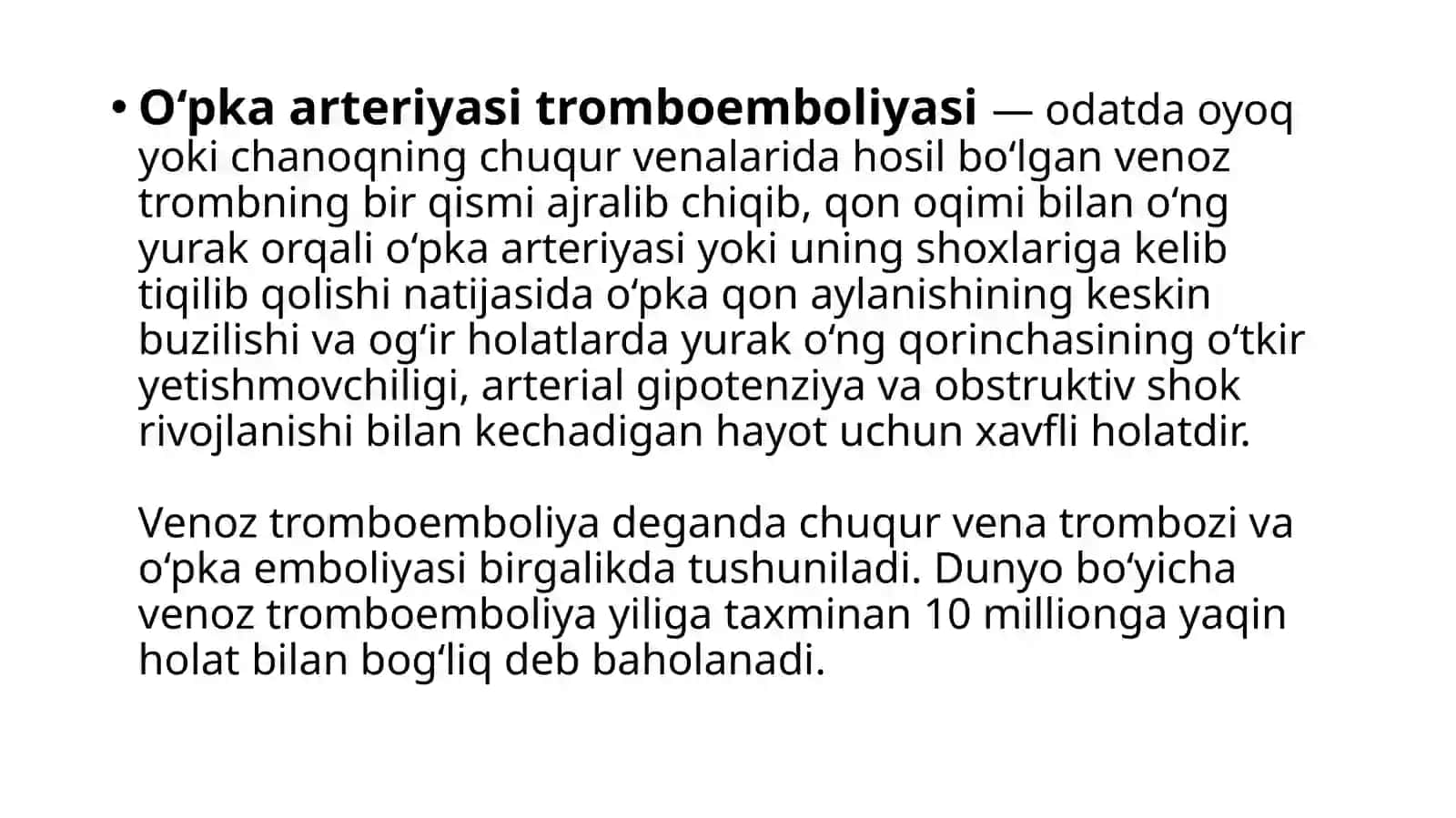 O'pka arteriyasining tromboemboliyasi 2