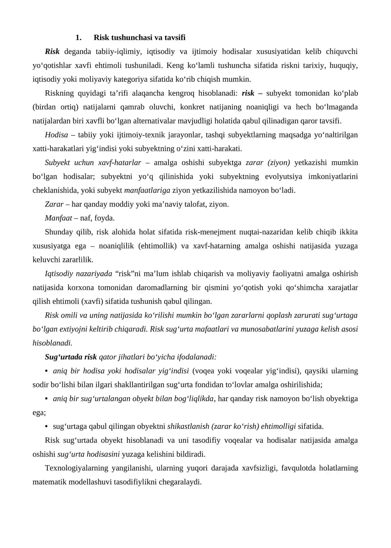 Risklarni boshqarishning muhim usuli 2