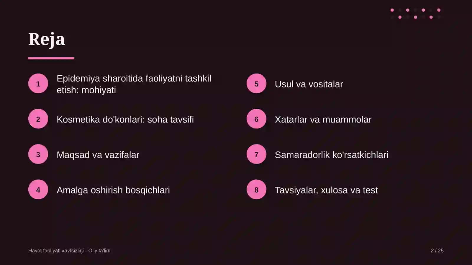 Kosmetika do'konlarida epidemiya sharoitida faoliyatni tashkil etish 2