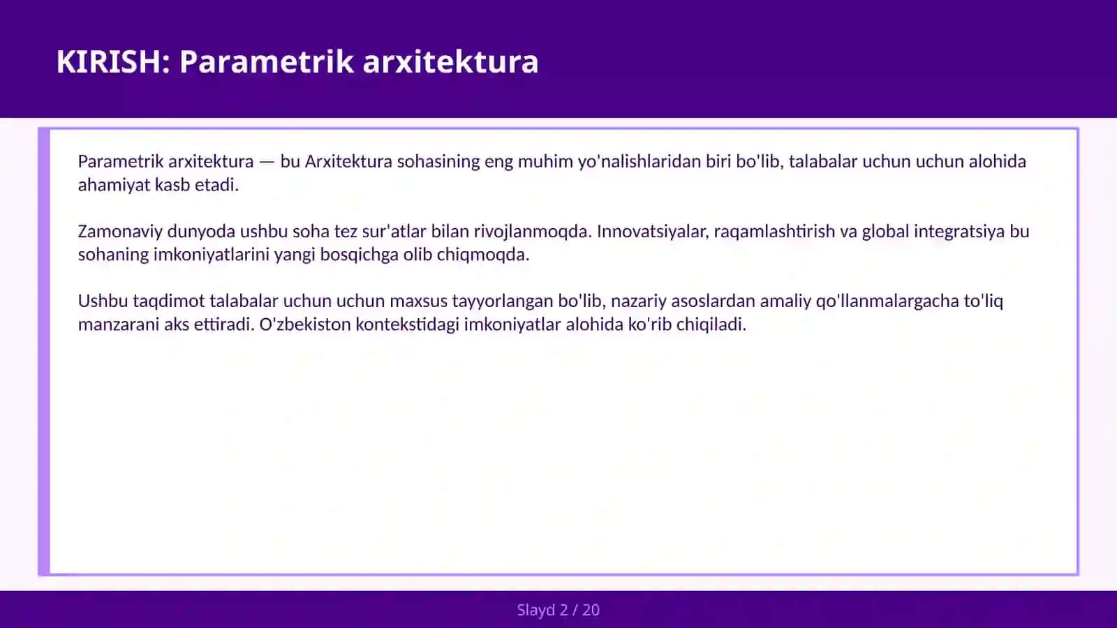 Parametrik arxitektura 2