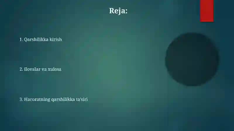Metall o'tkazgichlar qarshiligining temperaturaga bog'liqligi 2