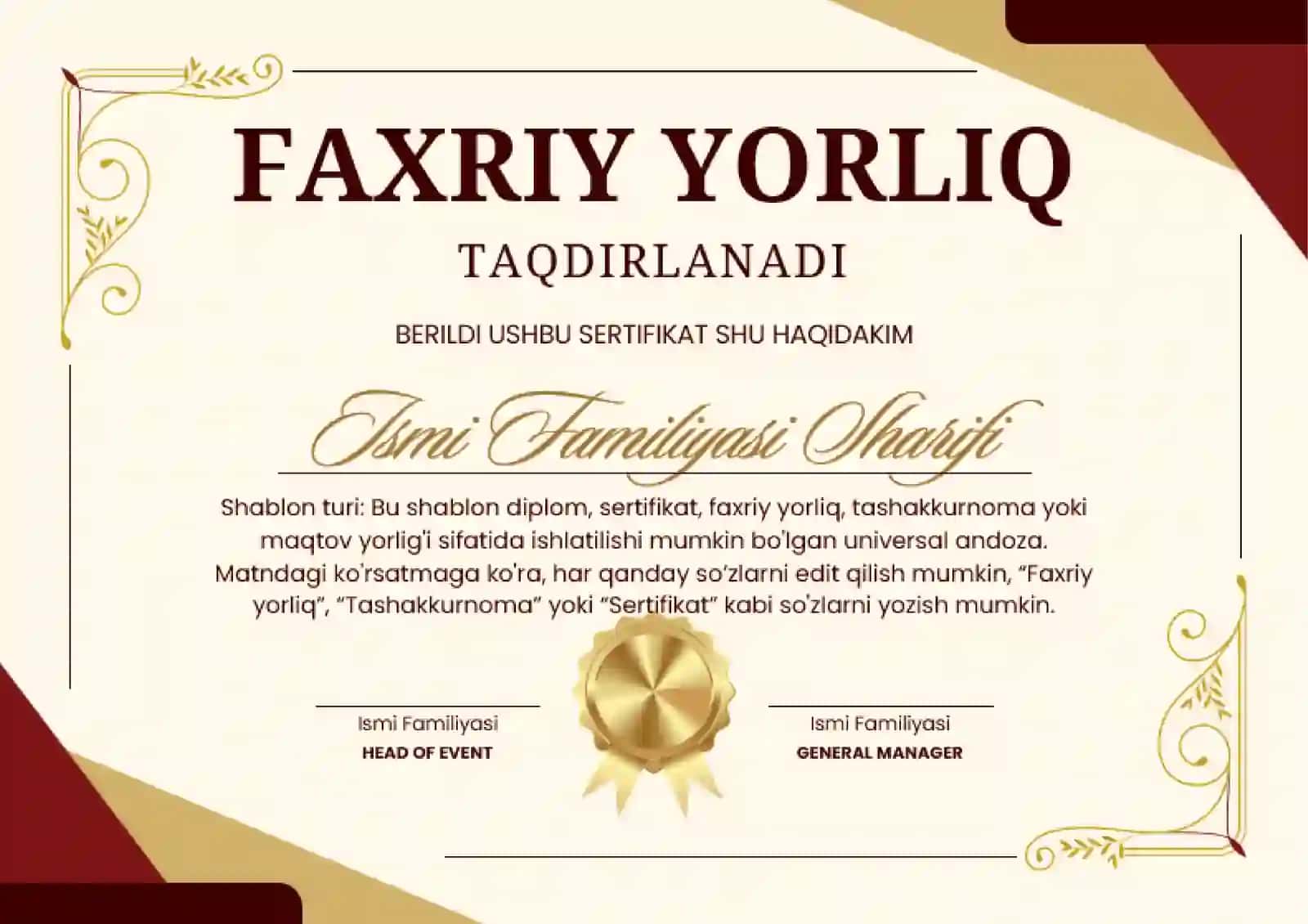 faxriy yorliq 2