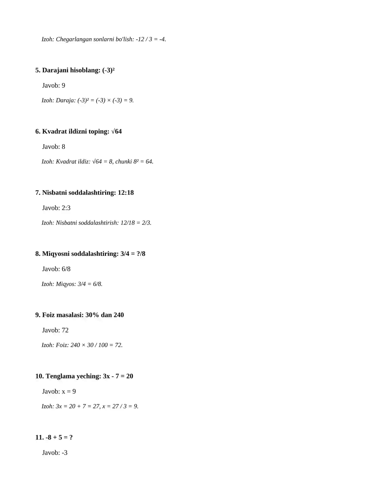 6-sinf-SINF MATHEMATIKA FANIDAN NAZORAT ISHI 2