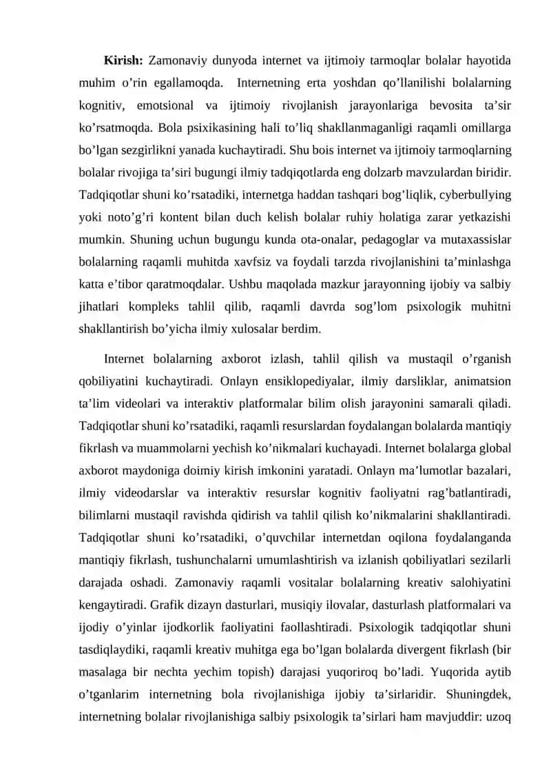 Internet va ijtimoiy tarmoqlarning bolalar psixikasiga ta’siri 2