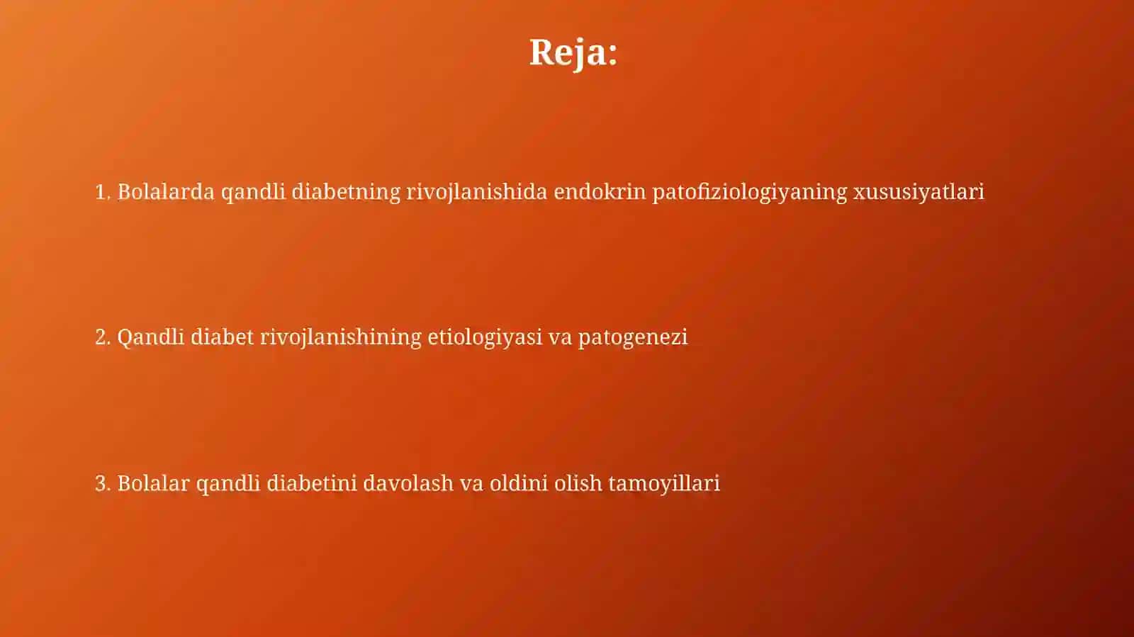 Endokrin tizm patfiziologiyasi bolalarda qandli diabet rivojlanishini o'ziga xozi xususiyatlari 2