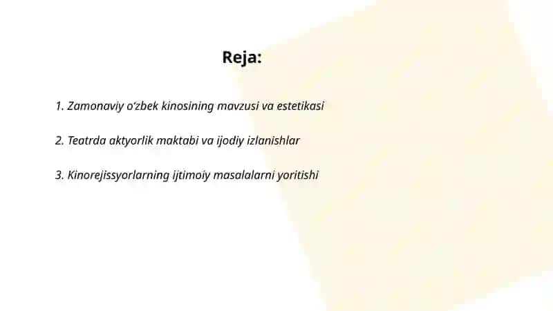 Zamonaviy o‘zbek kinosining mavzusi va estetikasi 2