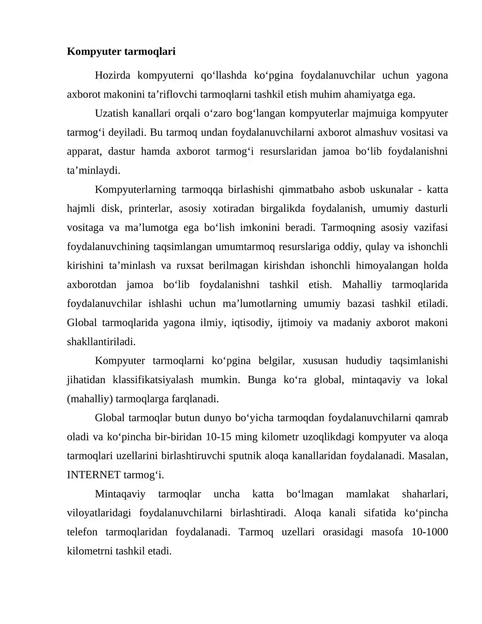 Kompyuter tarmoqlari 2
