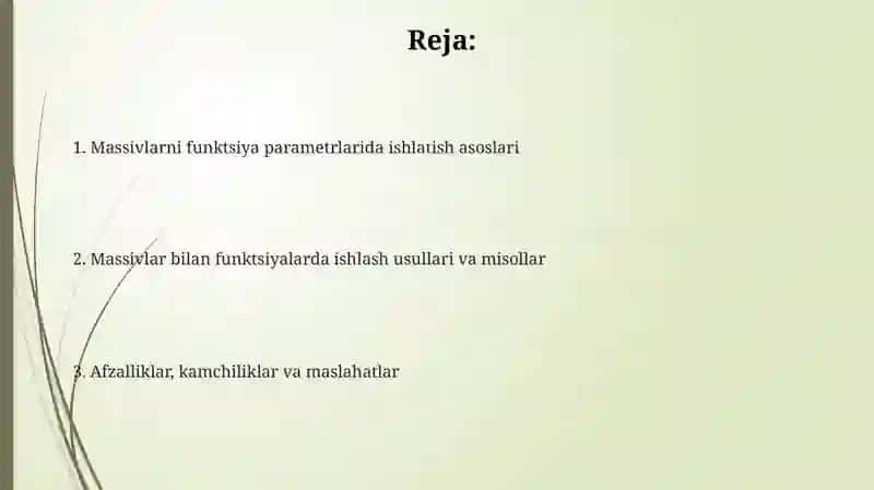 C++da Bir o‘lchovli massivlarni funktsiya parametrlari sifatida qo‘lllanilishi 2