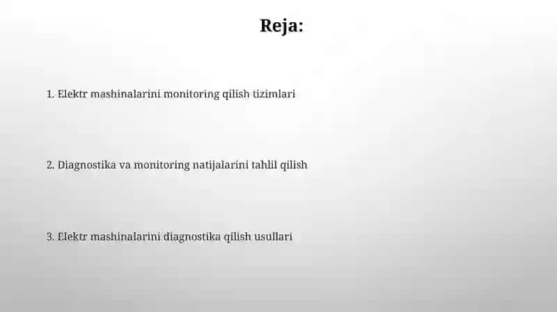ELEKTR MASHINALARINING DIAGINOSTIKASI VA MONITORINGI 2