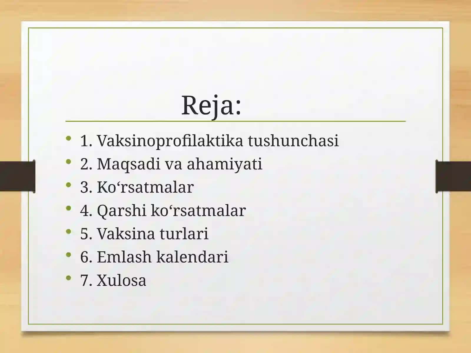 Vaksinoprofilaktika. Ko‘rsatma va qarshi ko‘rsatma. Vaksina turlari. 2