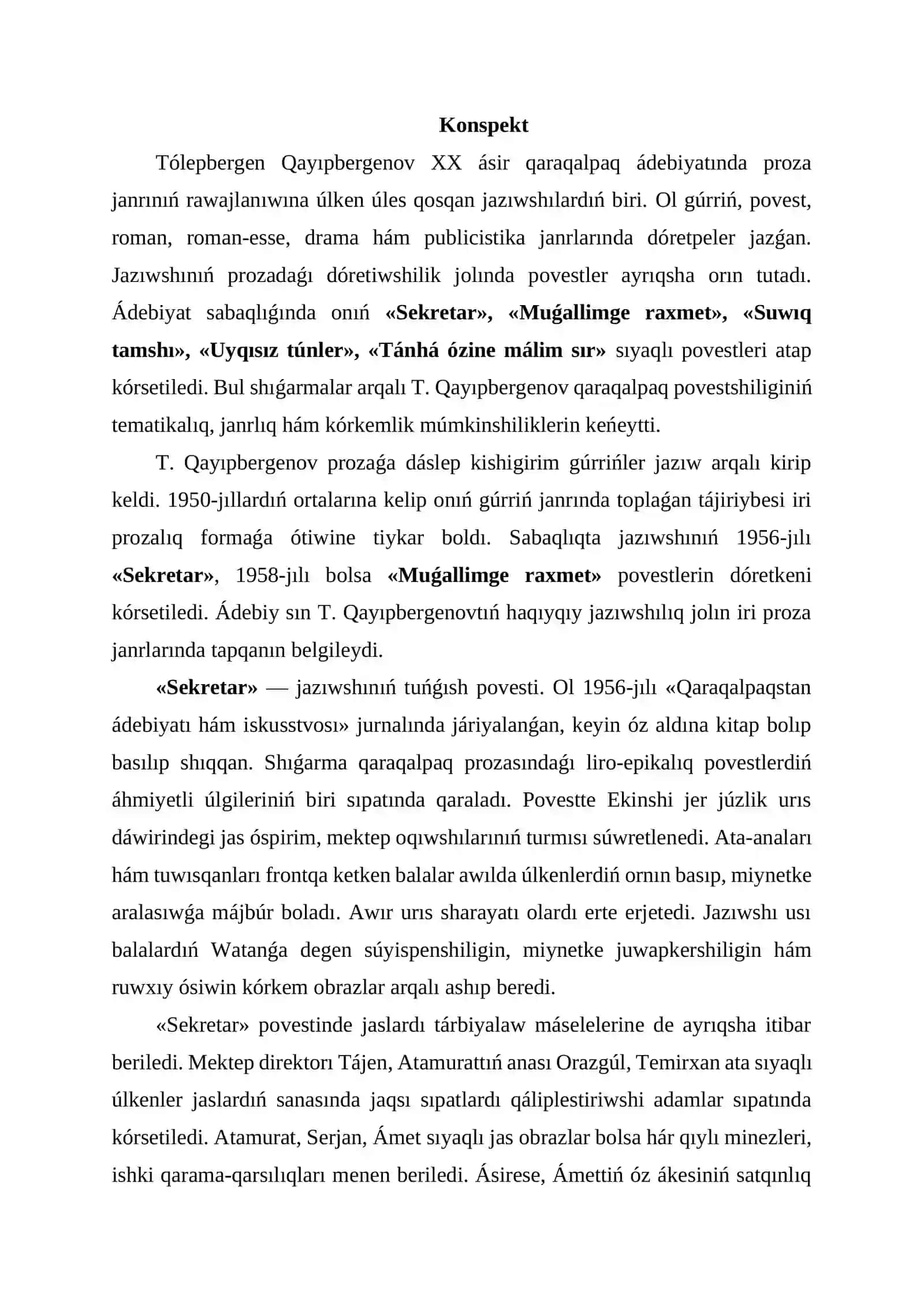 T. Qayıpbergenov povestleri 2