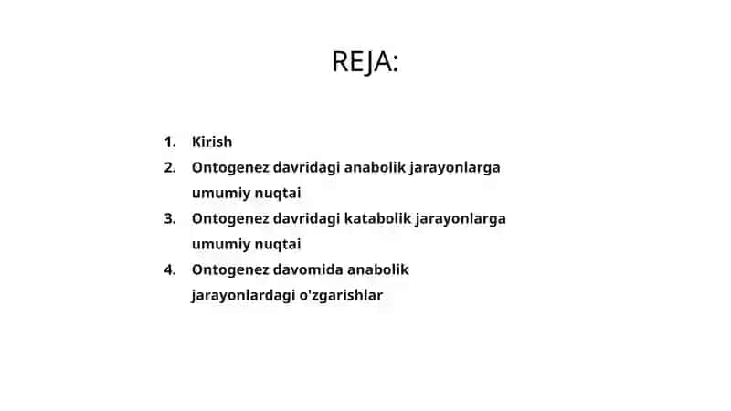 Ontogenez jarayonlari 2