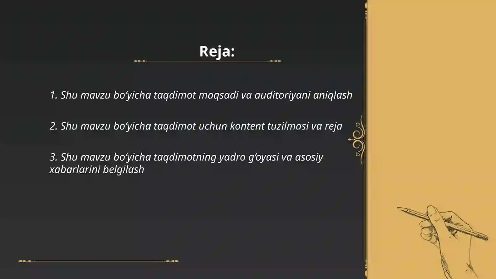 Shu mavzu bo‘yicha taqdimot tayyorla 2