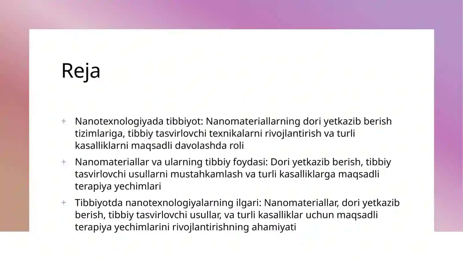 Tibbiyotda nanotexnologiya 2