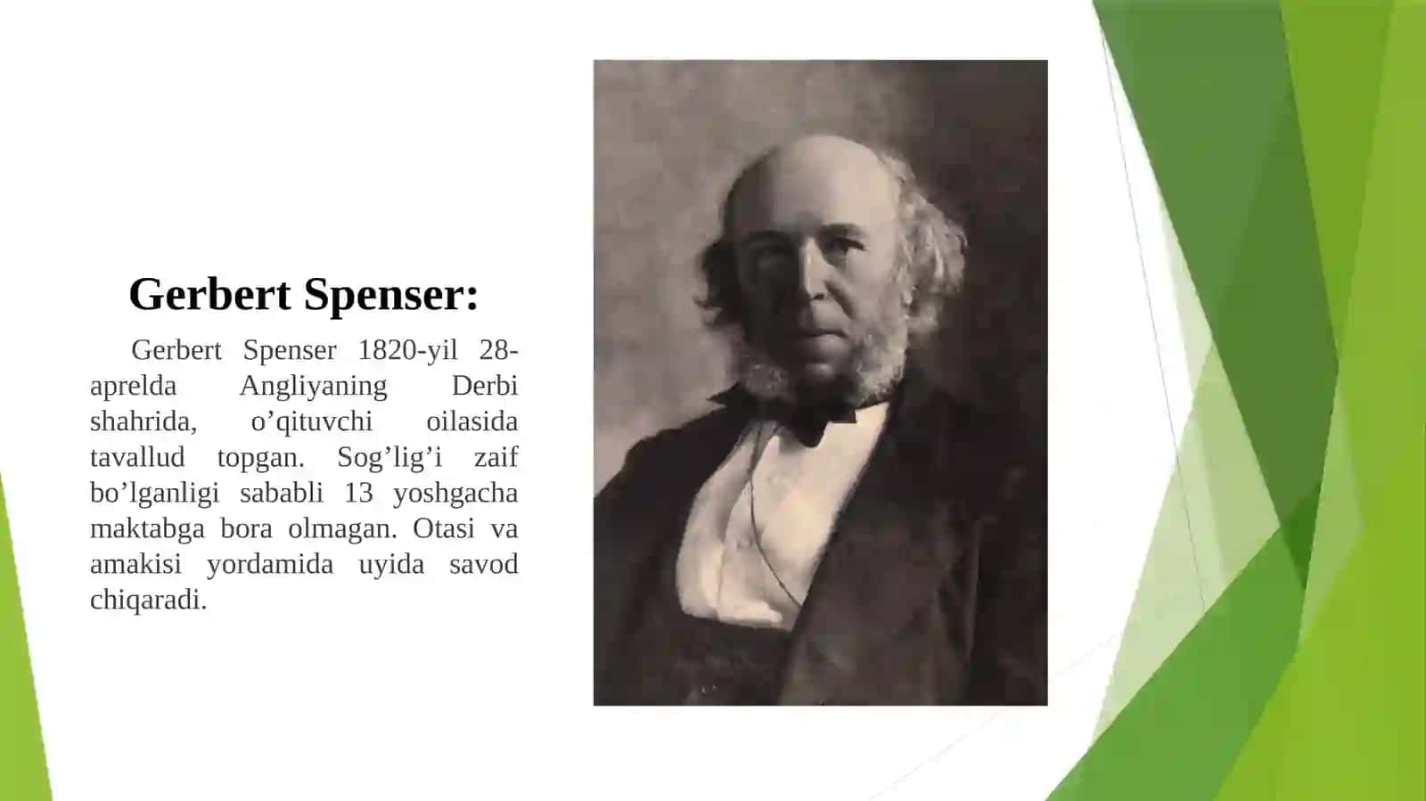 Gerbert Spenserning sotsial institut haqidagi qarashlari 2