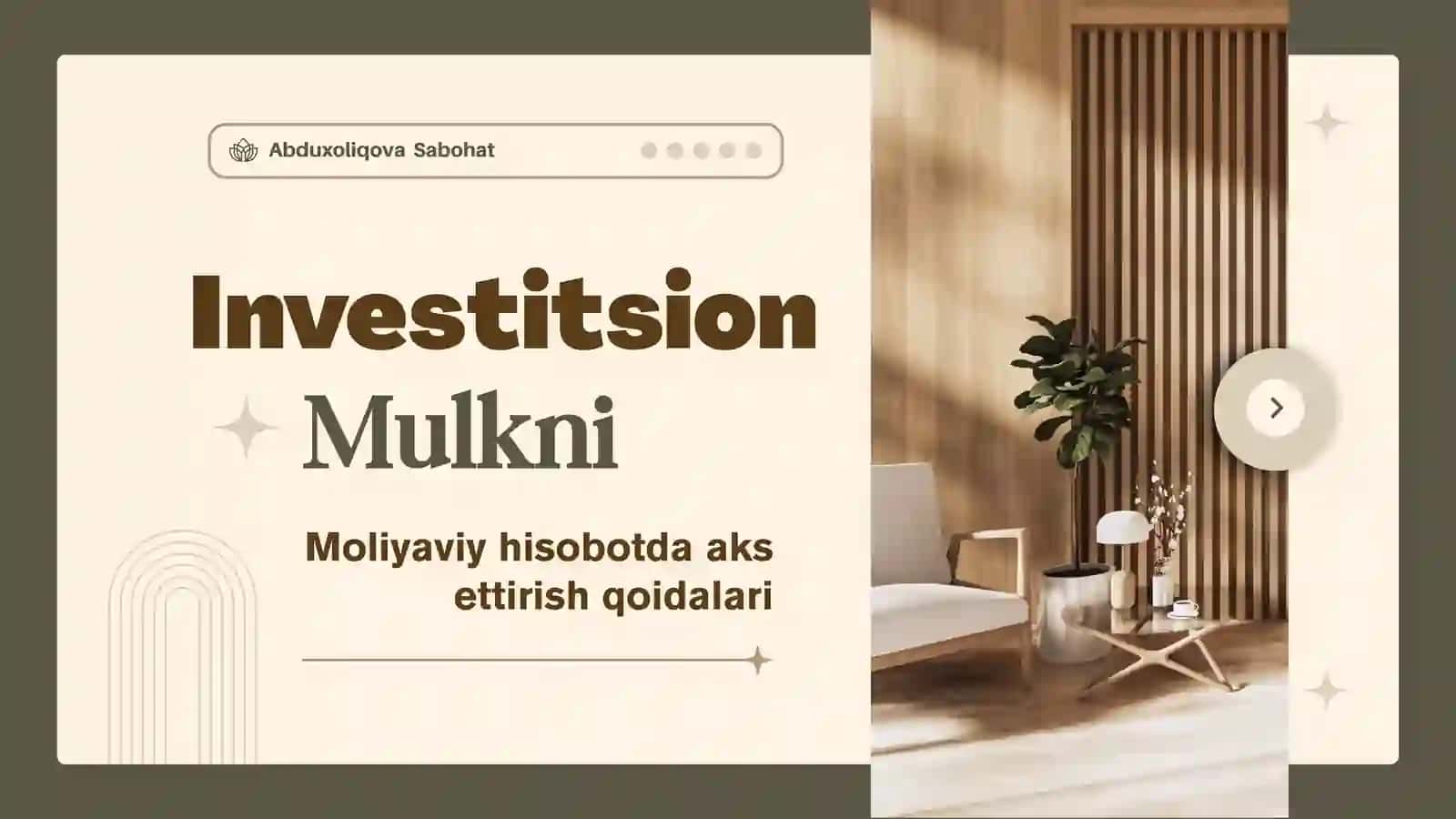 Investitsion Mulkni Moliyaviy Hisobotda Aks Ettirish Qoidalari 2