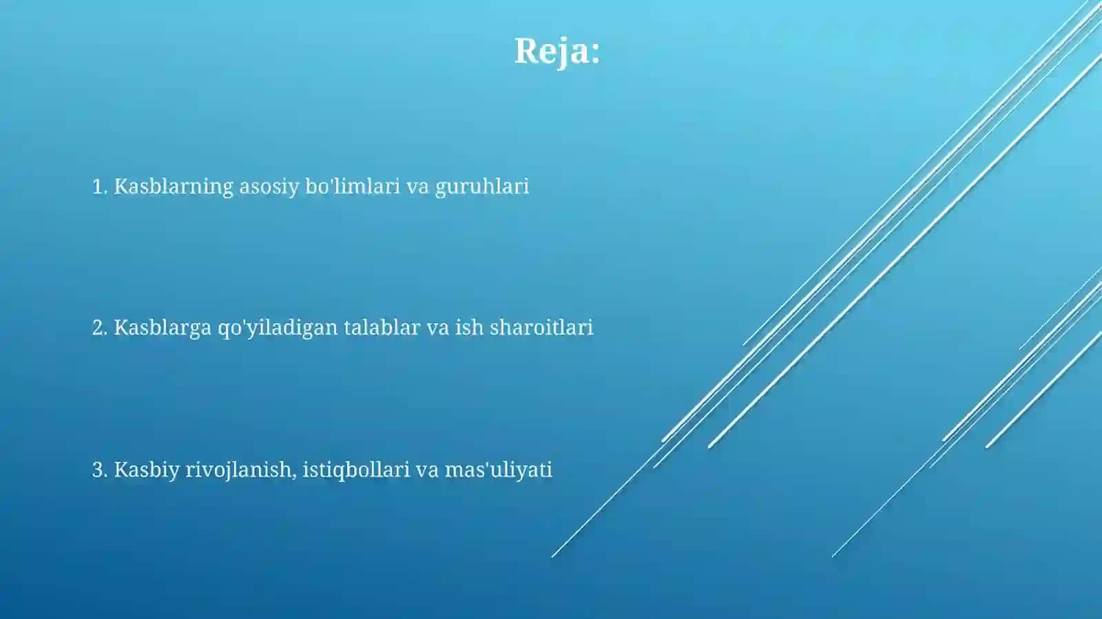 Kasblarning boʻlim va guruhlar boʻyicha oʻzigaxos xususiyatlari 2