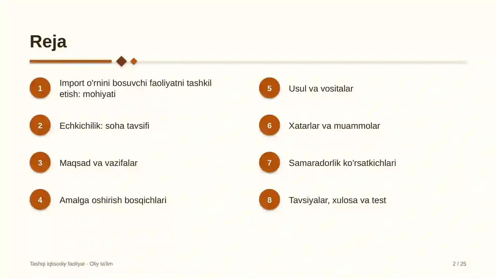 Echkichilikda import o'rnini bosuvchi faoliyatni tashkil etish 2