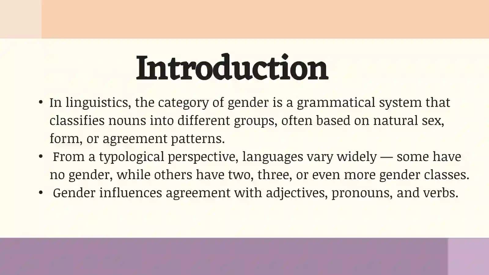Typological category of gender in nouns 2
