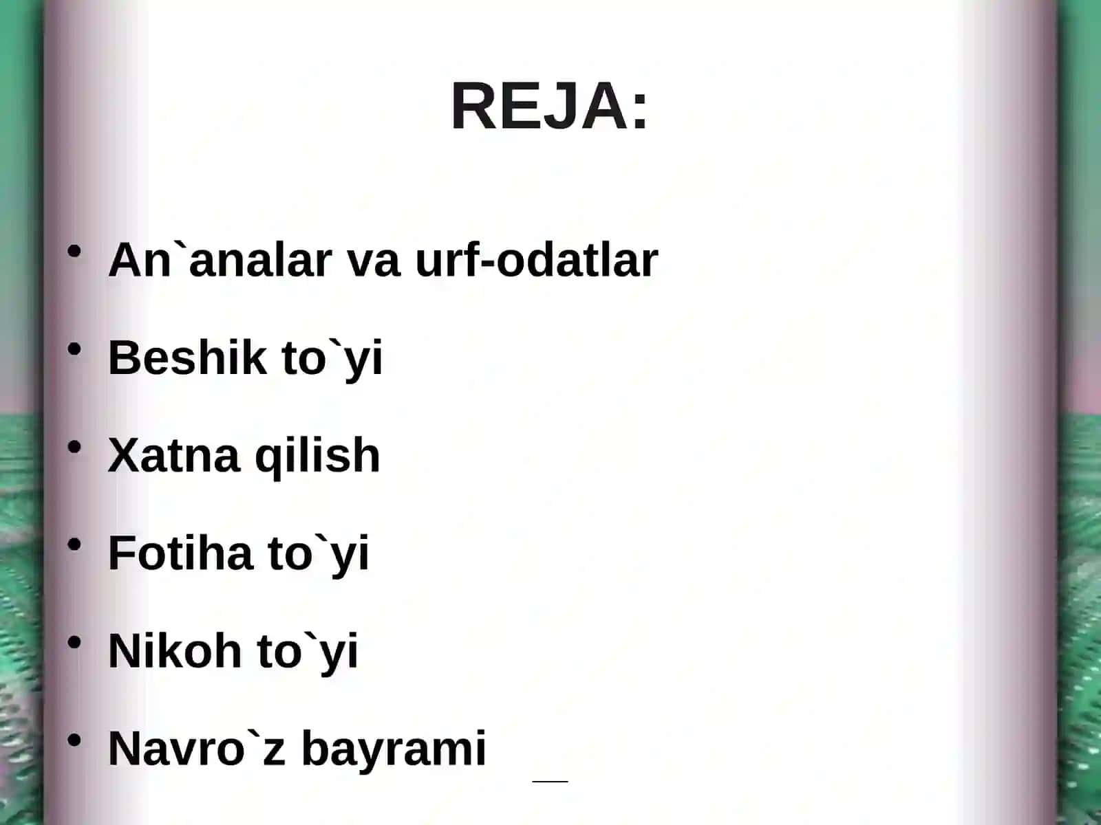 An’analar va marosimlar 2