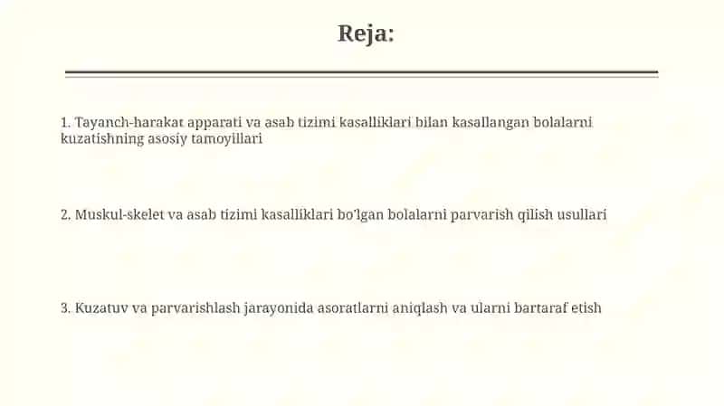 Tayanch-harakat asab tizimi kasaliklaridagi bemorlarni kuzatish 2
