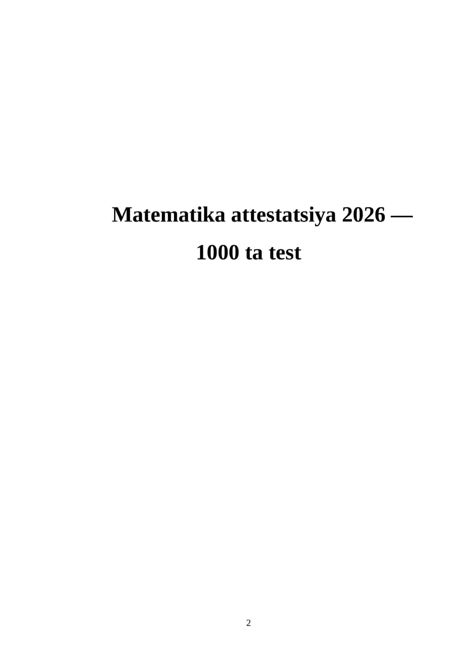 Matematika attestatsiya 2026 2