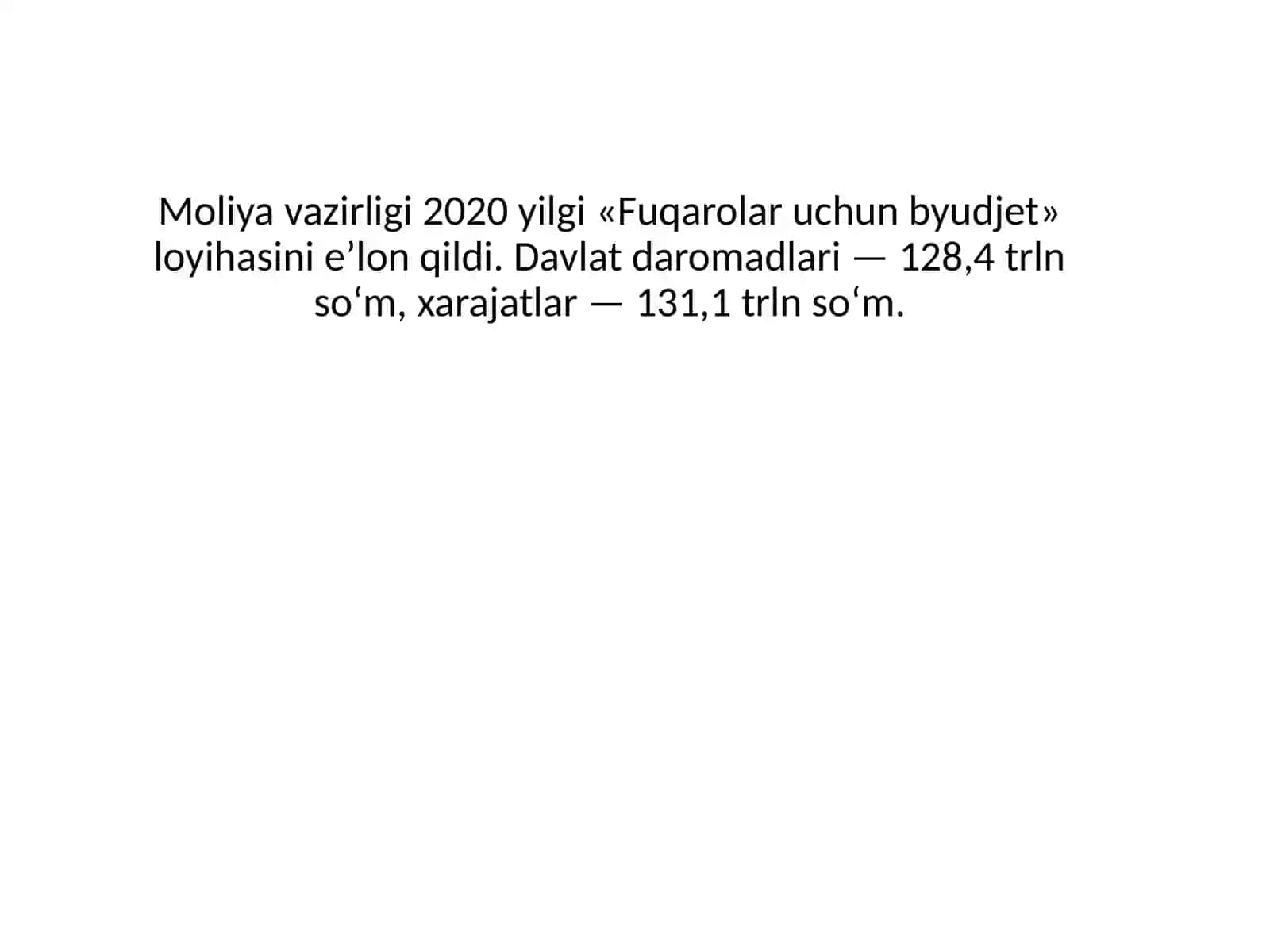 2020 yilgi «Fuqarolar uchun byudjet» loyihasi 2